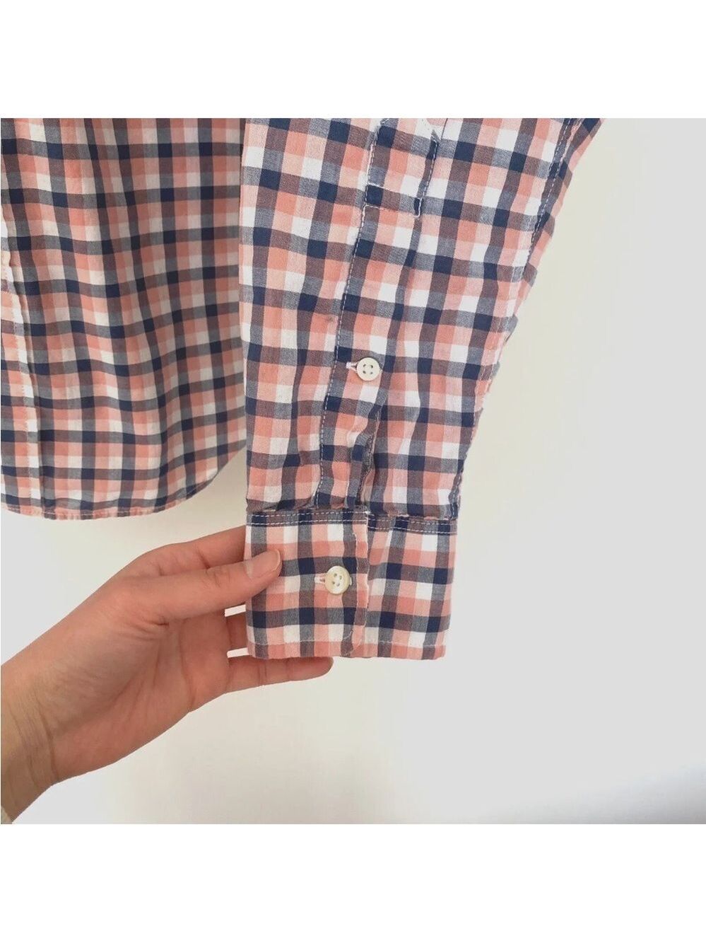 Lacoste Regular Fit Long Sleeve Lightweight Button Shirt Gingham Sz 41 (M-L) - Picture 5 of 11